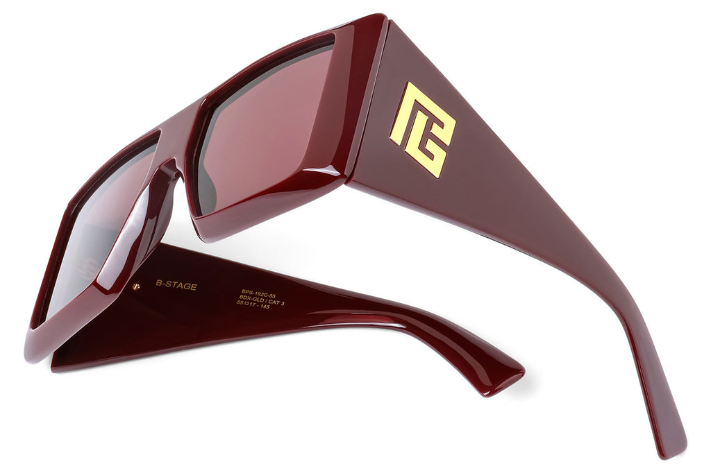 Balmain® Eyewear - B-Stage Sunglasses Bordeaux & 18k Gold with Dark Chocolate Lenses