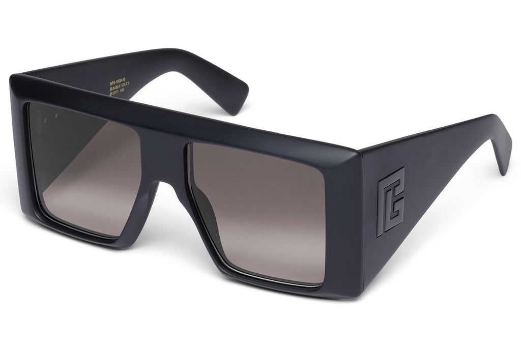 Balmain® Eyewear - B-Stage Sunglasses Matte Black & Black Matte Logo with Grey Gradient Lenses
