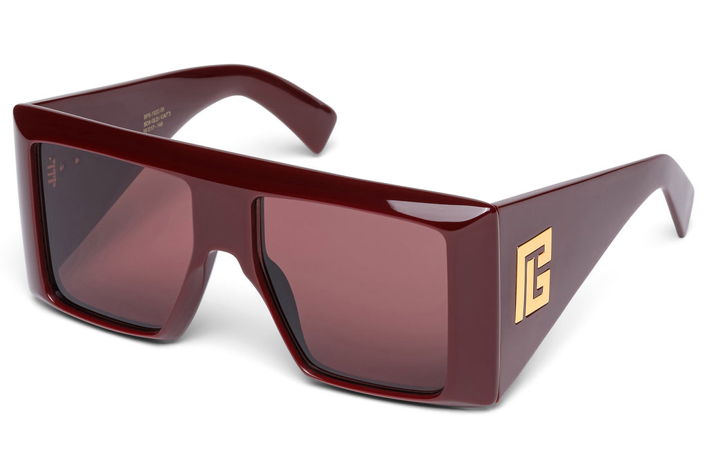 Balmain® Eyewear - B-Stage Sunglasses Bordeaux & 18k Gold with Dark Chocolate Lenses