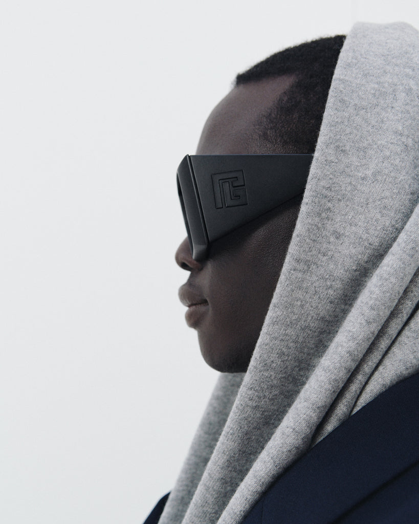 Balmain® Eyewear - B-Stage Sunglasses Black & 18k Gold with Dark Grey Lenses