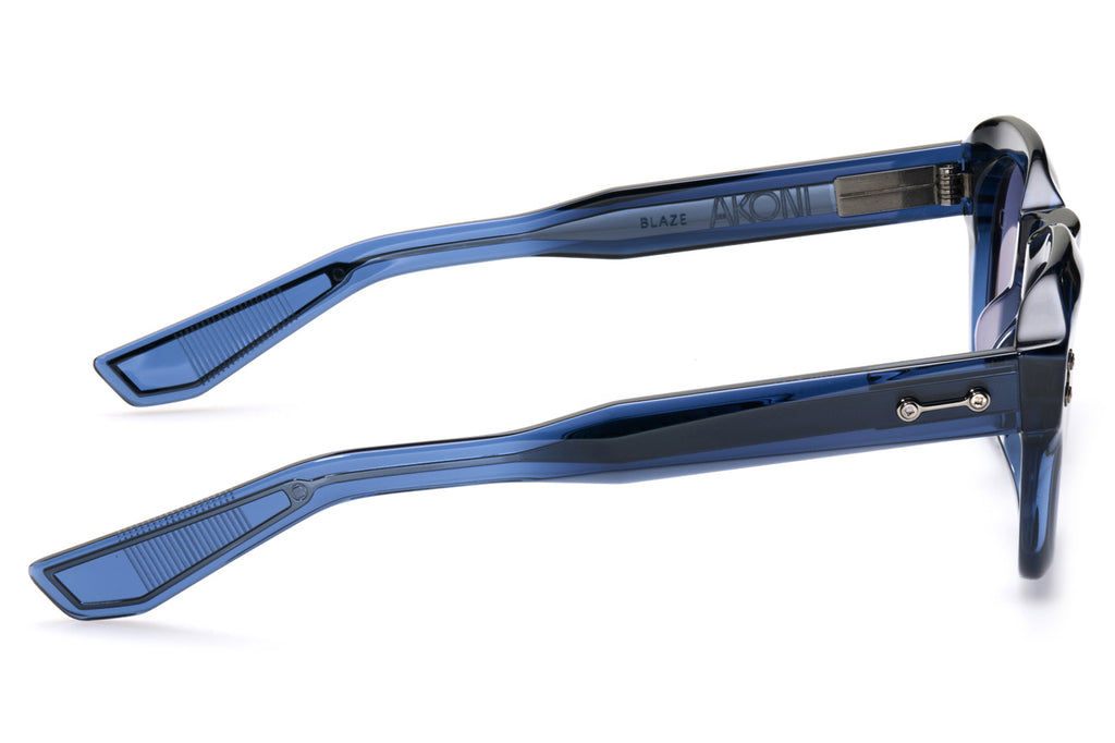 Akoni - Blaze Sunglasses Crystal Blue & Black Palladium with Dusty Blue Lenses