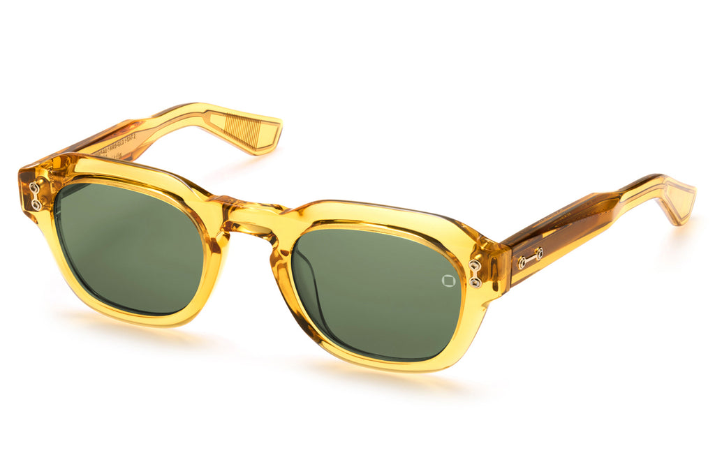 Akoni - Blaze Sunglasses Crystal Amber & 12K Gold with Dark Olive Lenses
