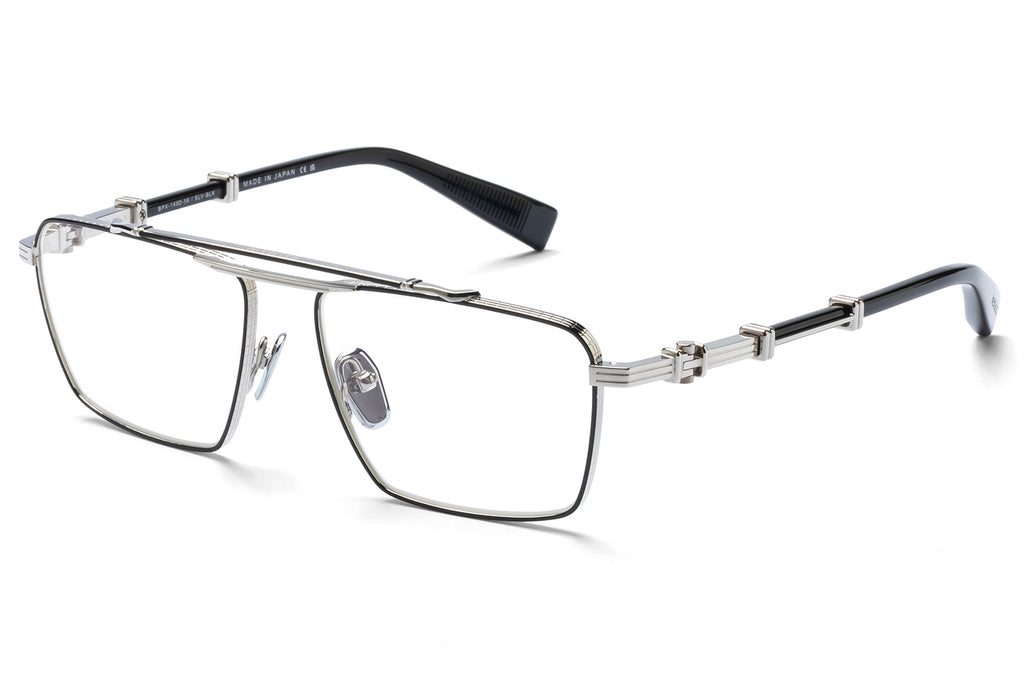 Balmain® Eyewear - Brigade VI Eyeglasses Silver w/ Black Enamel & Black