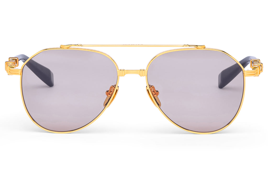 Balmain® Eyewear - Brigade VII Sunglasses 18k Gold & Black with Medium Brown Lenses