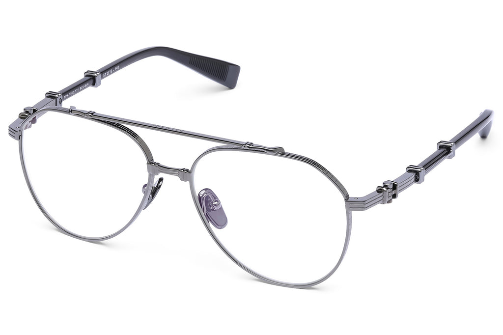 Balmain® Eyewear - Brigade VII Eyeglasses Shiny Black Rhodium & Crystal Black