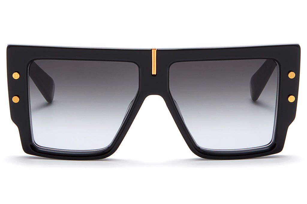 Balmain® Eyewear - B-Grand Sunglasses Black & Yellow Gold with Dark Grey Gradient Lenses