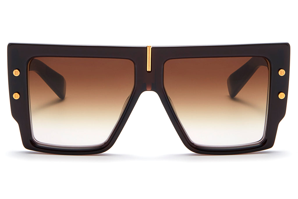 Balmain® Eyewear - B-Grand Sunglasses Crystal Chocolate Brown & Yellow Gold with Dark Brown Gradient