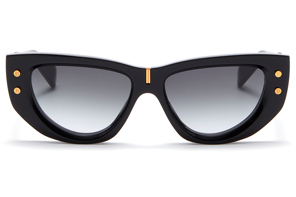 Balmain® Eyewear - B-Muse Sunglasses Black & Yellow Gold with Dark Grey Gradient Lenses