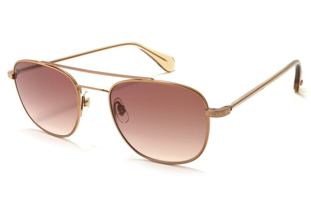 Garrett Leight - Clubhouse II Sunglasses Rose Gold-Brew with Plum Gradient Lenses