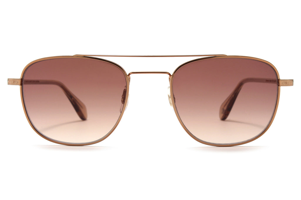 Garrett Leight - Clubhouse II Sunglasses Rose Gold-Brew with Plum Gradient Lenses
