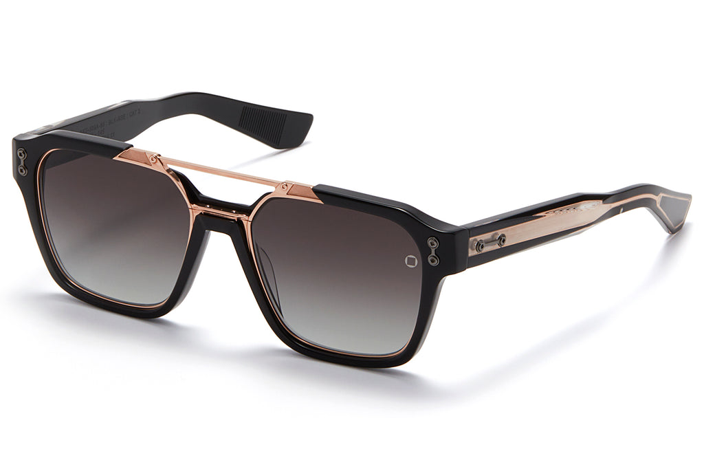 Akoni - Discovery Sunglasses Black & Rose Gold with Grey Gradient Lenses