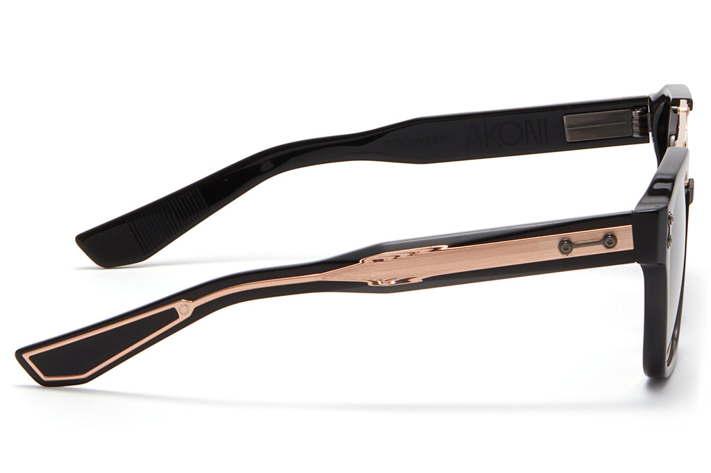 Akoni - Discovery Sunglasses Black & Rose Gold with Grey Gradient Lenses