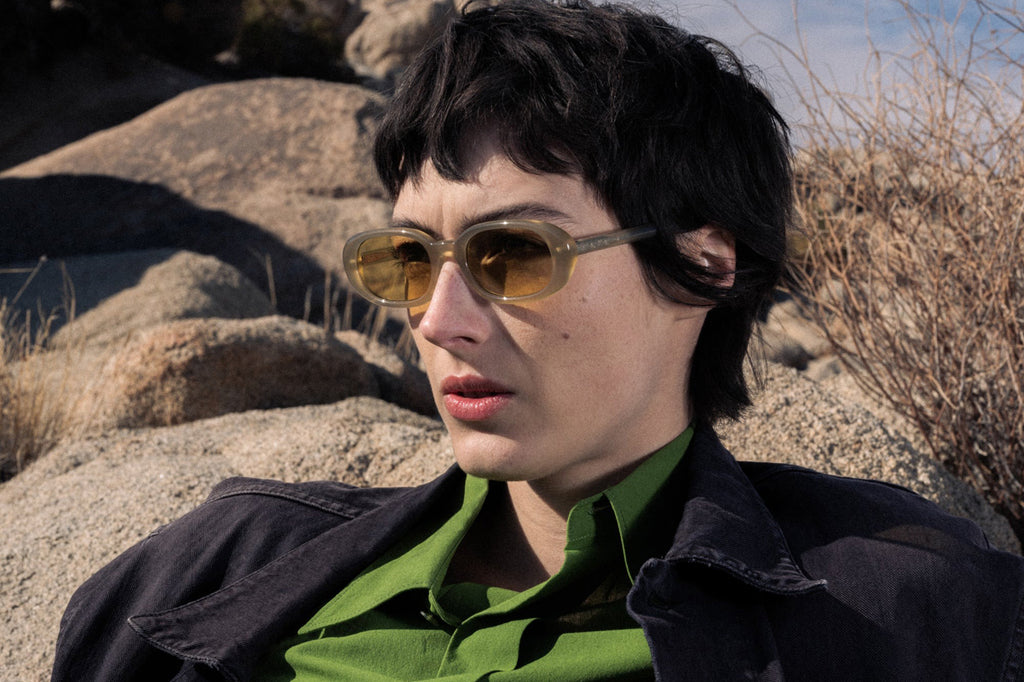 AKILA® Eyewear - Blossom Sunglasses Beige w/ Yellow Lenses