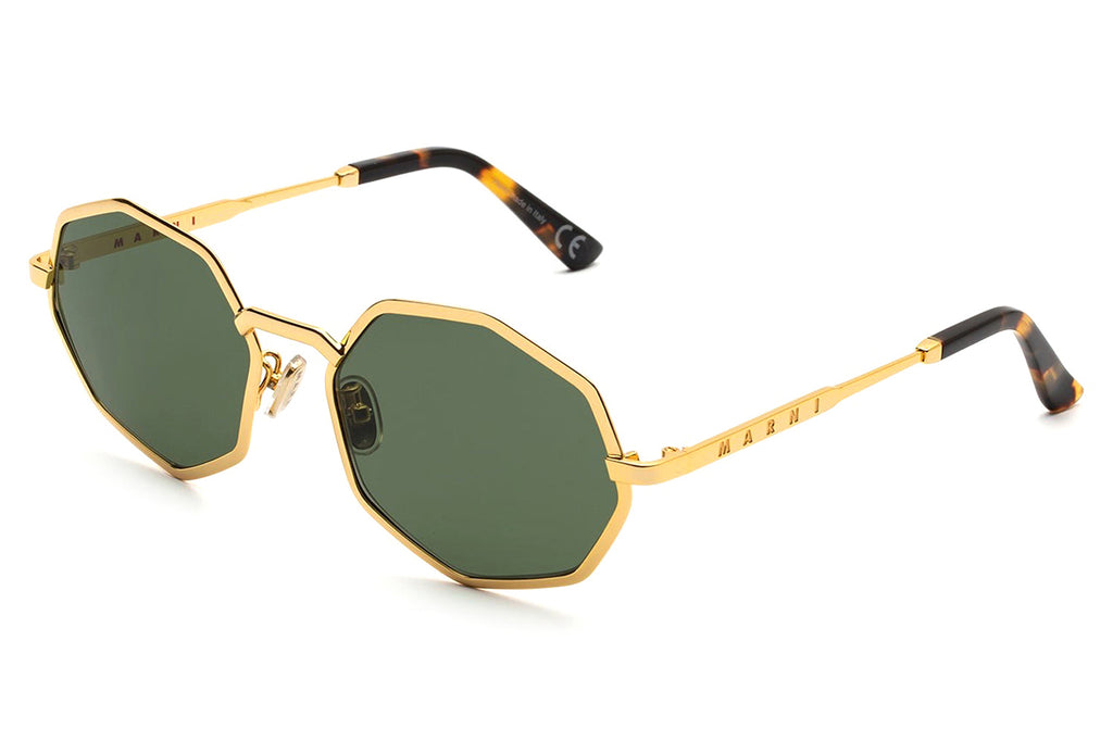 Marni® - Pulpit Rock Sunglasses Gold with Green Lenses
