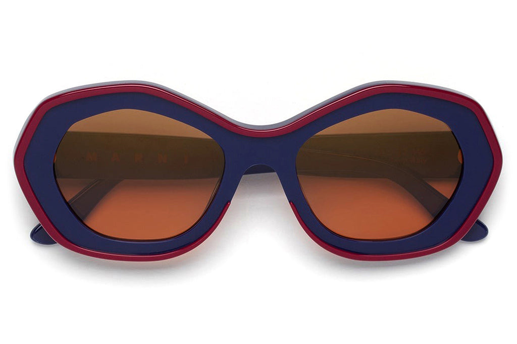 Marni® - Ulawun Vulcano Sunglasses Blue/Burgundy