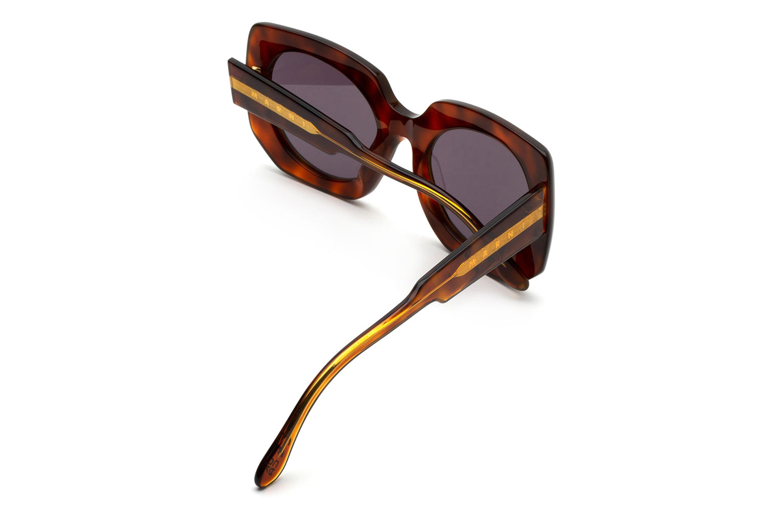 Marni Gold Frame Sunglasses with Brown Lenses and Tortoiseshell Temples Marni® - Etezea Sunglasses | Specs Collective main image 2