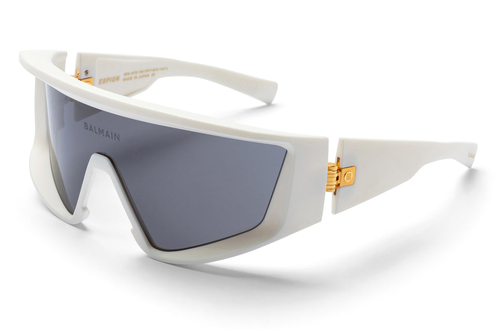 Balmain® Eyewear - Espion Sunglasses White & Gold with Dark Grey Lenses