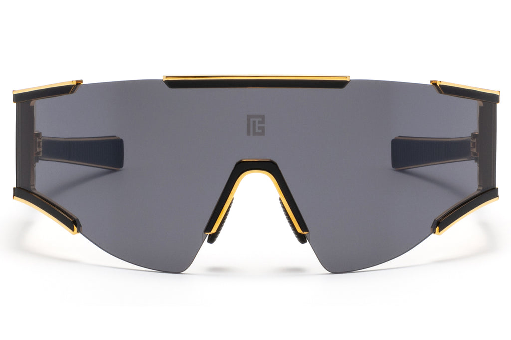 Balmain® Eyewear - Flèche Sunglasses Gold & Black Enamel with Dark Grey - Black Flash Mirror Lenses