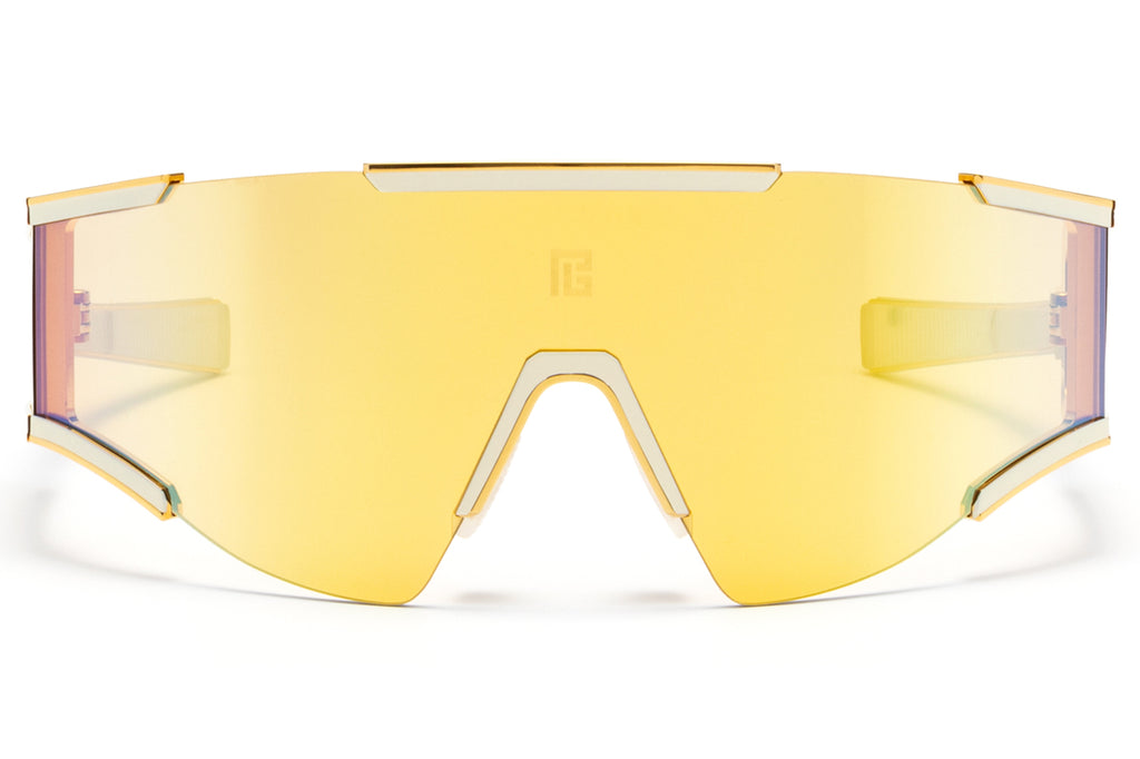 Balmain® Eyewear - Flèche Sunglasses Gold & Matte Bone with Amber - Bronze Mirror Lenses
