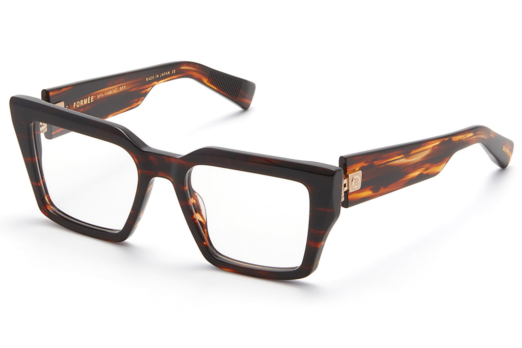 Balmain® Eyewear - Formée Eyeglasses Brown Swirl & White Gold