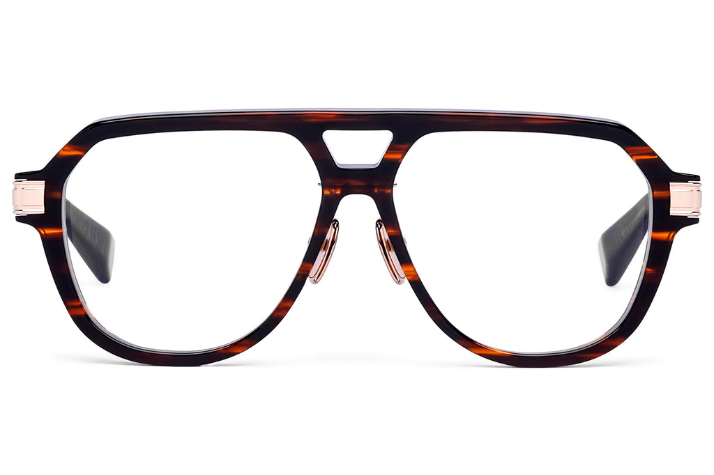 Balmain® Eyewear - Françoise II Eyeglasses Brown Swirl & 12k Gold