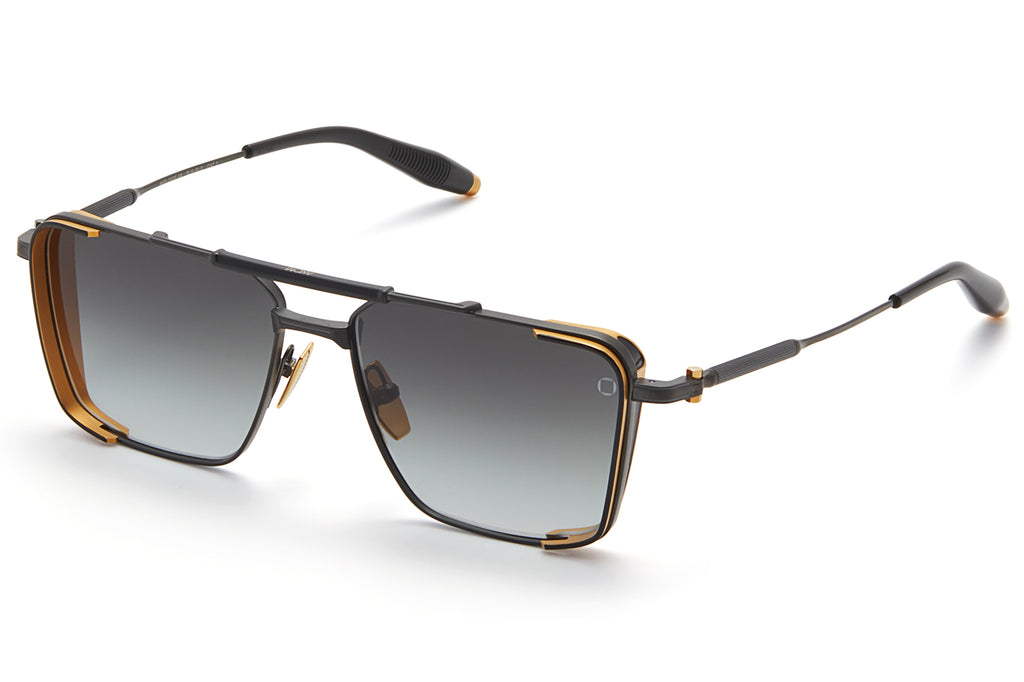 Akoni - Hera Sunglasses Matte Black & Matte Yellow Gold with Dark Grey Gradient Lenses