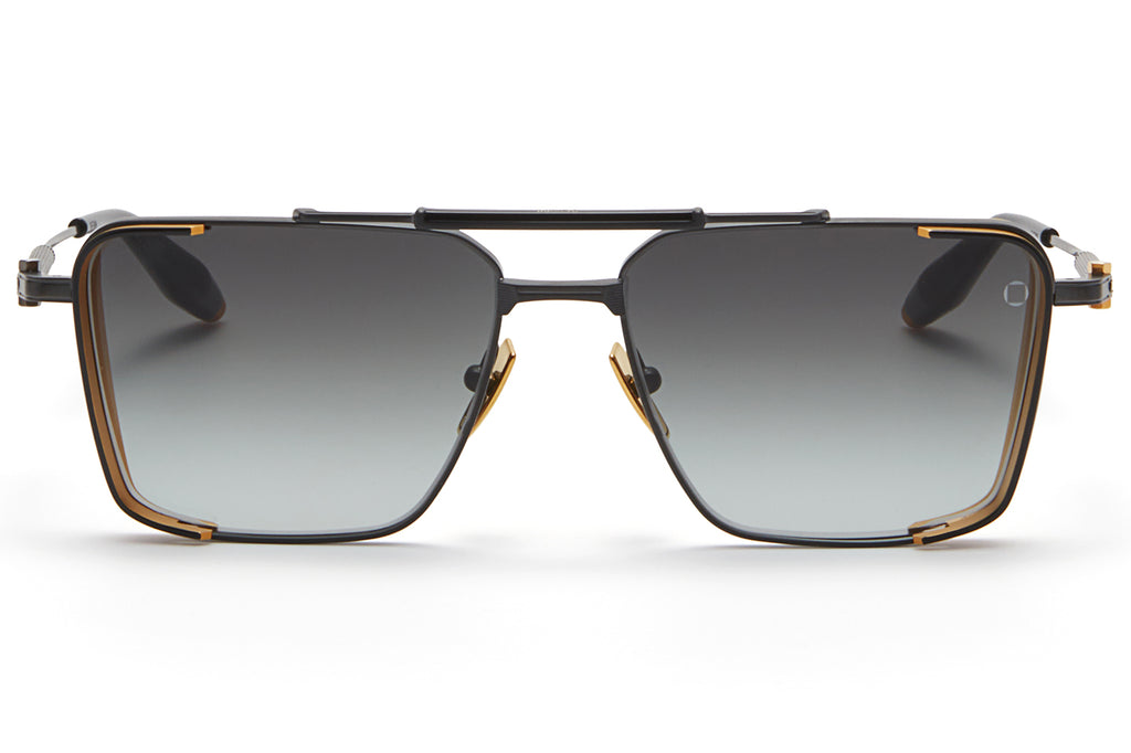 Akoni - Hera Sunglasses Matte Black & Matte Yellow Gold with Dark Grey Gradient Lenses