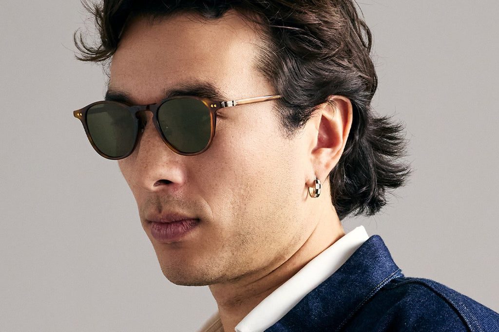 Garrett Leight - Hampton J Sunglasses Tortoishelly with Pure G15 Lenses