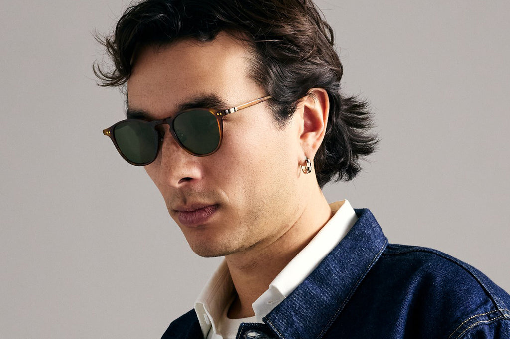 Garrett Leight - Hampton J Sunglasses Tortoishelly with Pure G15 Lenses
