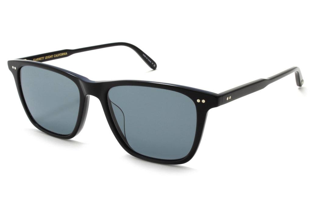 Garrett Leight - Hayes Sunglasses Black with Pure Blue Smoke Polar Lenses
