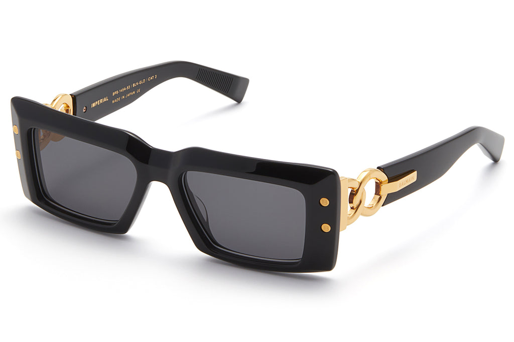 Balmain® Eyewear - Imperial Sunglasses Black & Gold with Dark Grey Lenses