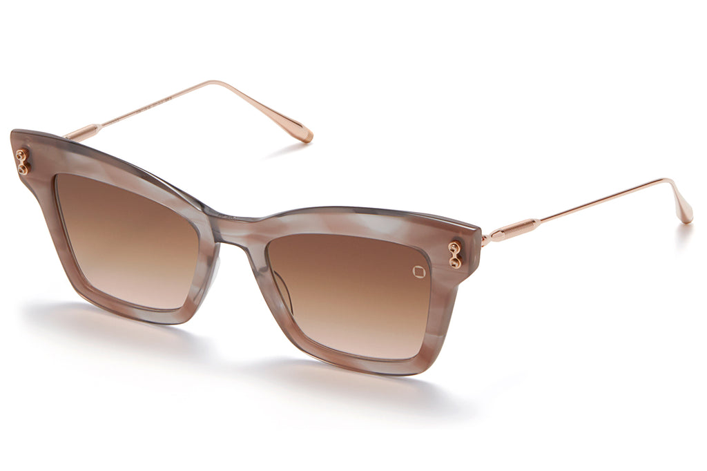Akoni - Innes Sunglasses Crystal Nude Grey & Rose Gold with Dark Grey to Light Rose Lenses
