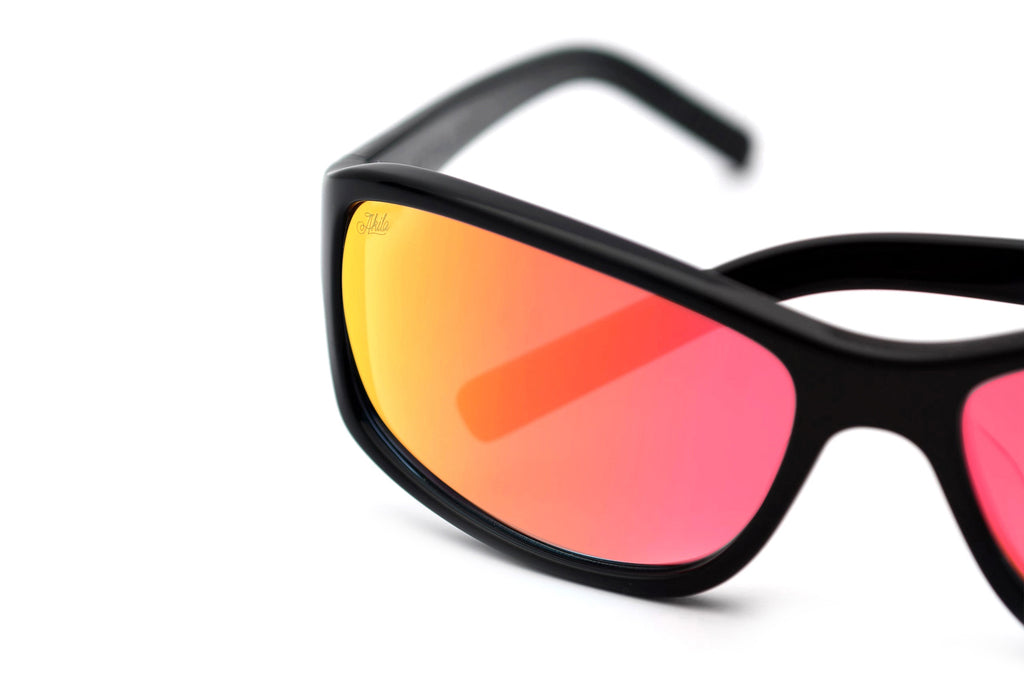 AKILA® Eyewear - Jet Sunglasses Black w/ Ruby Mirror Lenses