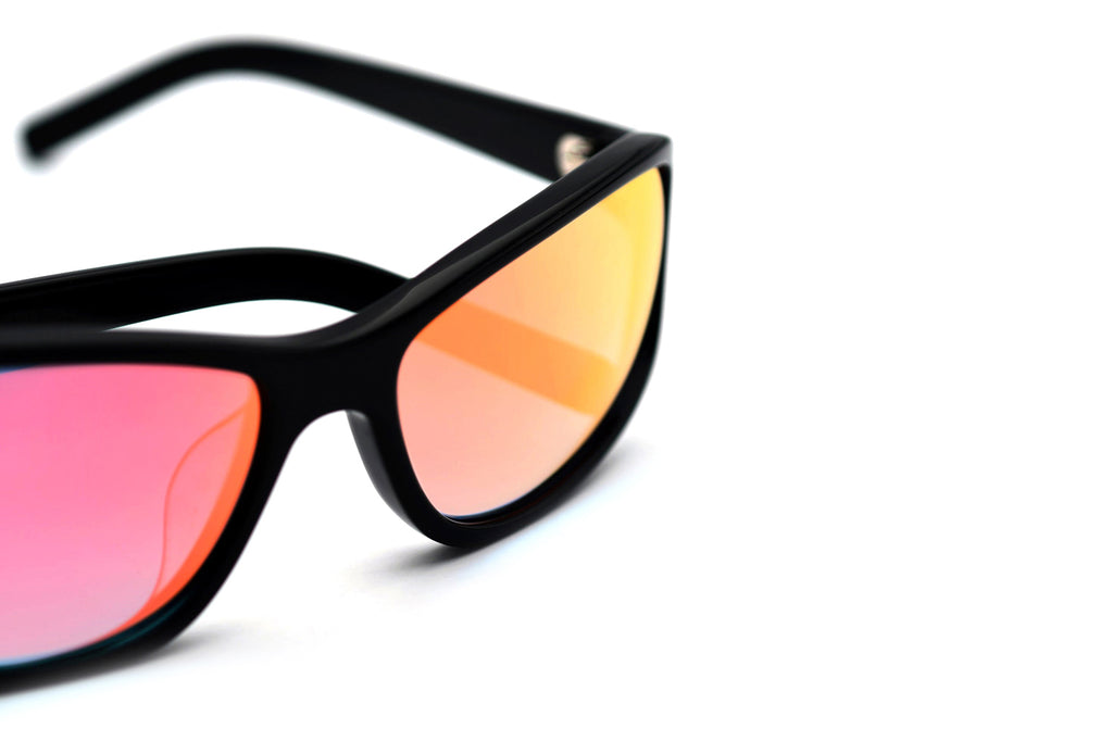 AKILA® Eyewear - Jet Sunglasses Black w/ Ruby Mirror Lenses