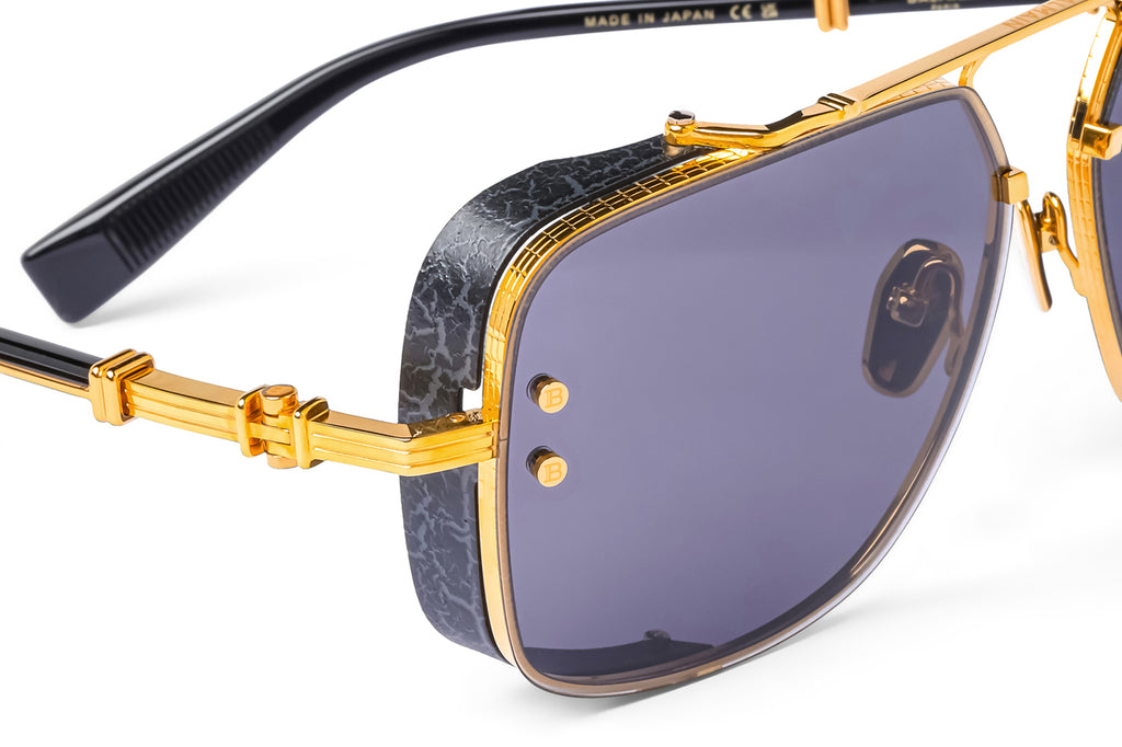 Balmain® Eyewear - Legend Sunglasses 18k Gold & Black with Dark Grey Lenses