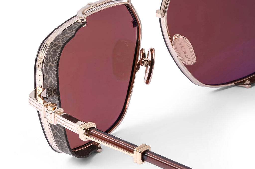 Balmain® Eyewear - Legend Sunglasses 12k Gold & Crystal Brown with Chocolate Brown Lenses