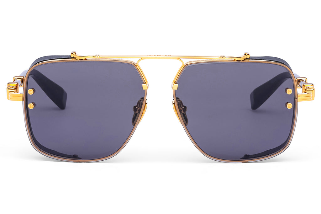 Balmain® Eyewear - Legend Sunglasses 18k Gold & Black with Dark Grey Lenses