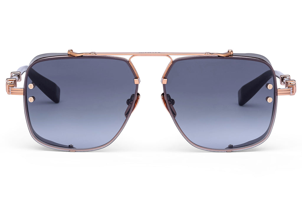 Balmain® Eyewear - Legend Sunglasses Rose Gold & Crystal Black Havana with Grey Gradient Lenses