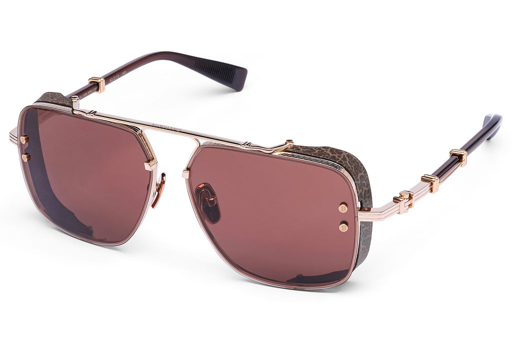 Balmain® Eyewear - Legend Sunglasses 12k Gold & Crystal Brown with Chocolate Brown Lenses