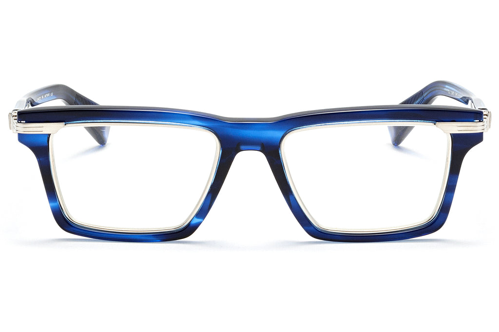 Balmain® Eyewear - Legion-IV Eyeglasses Blue Swirl & Brushed Silver