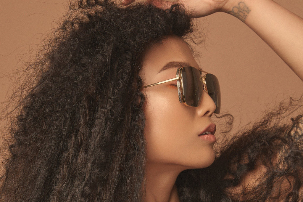 Linda Farrow - Asher Sunglasses White Gold (C2)