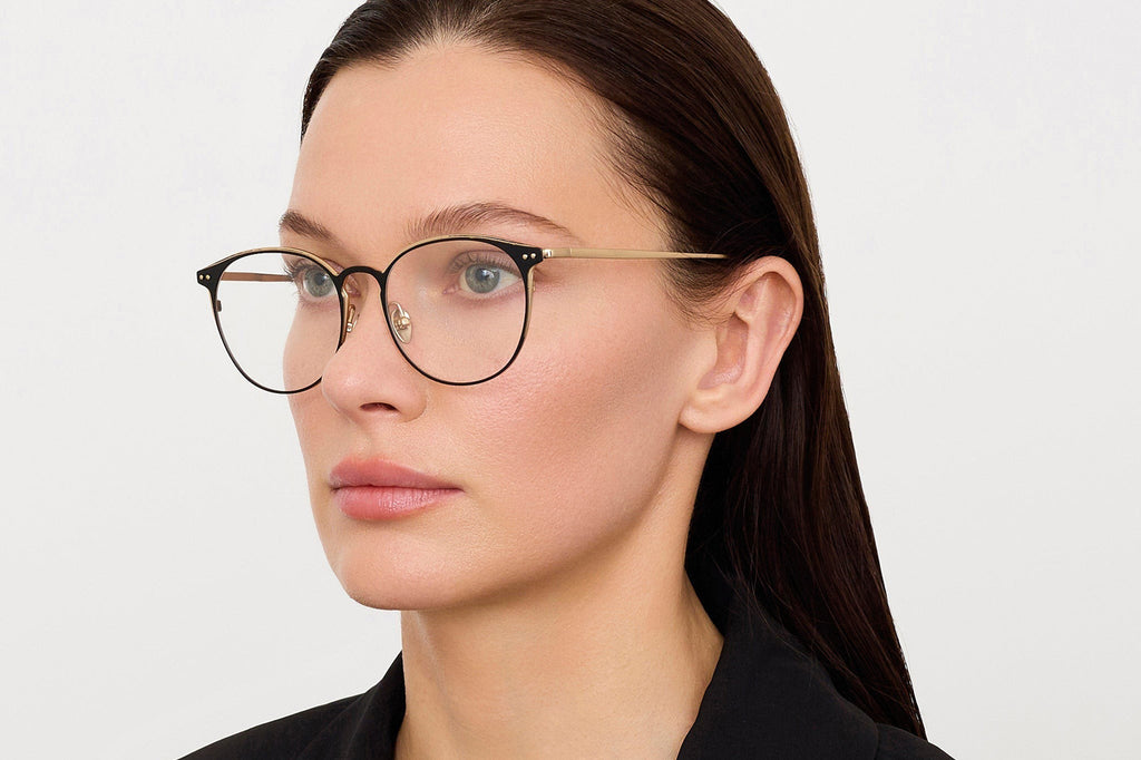 Linda Farrow - Yves Eyeglasses Matte Champagne/Satin Black (C3)