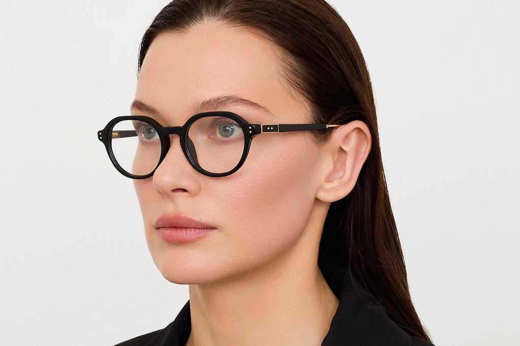 Linda Farrow - Nelson Eyeglasses Black/Yellow Gold (C1)