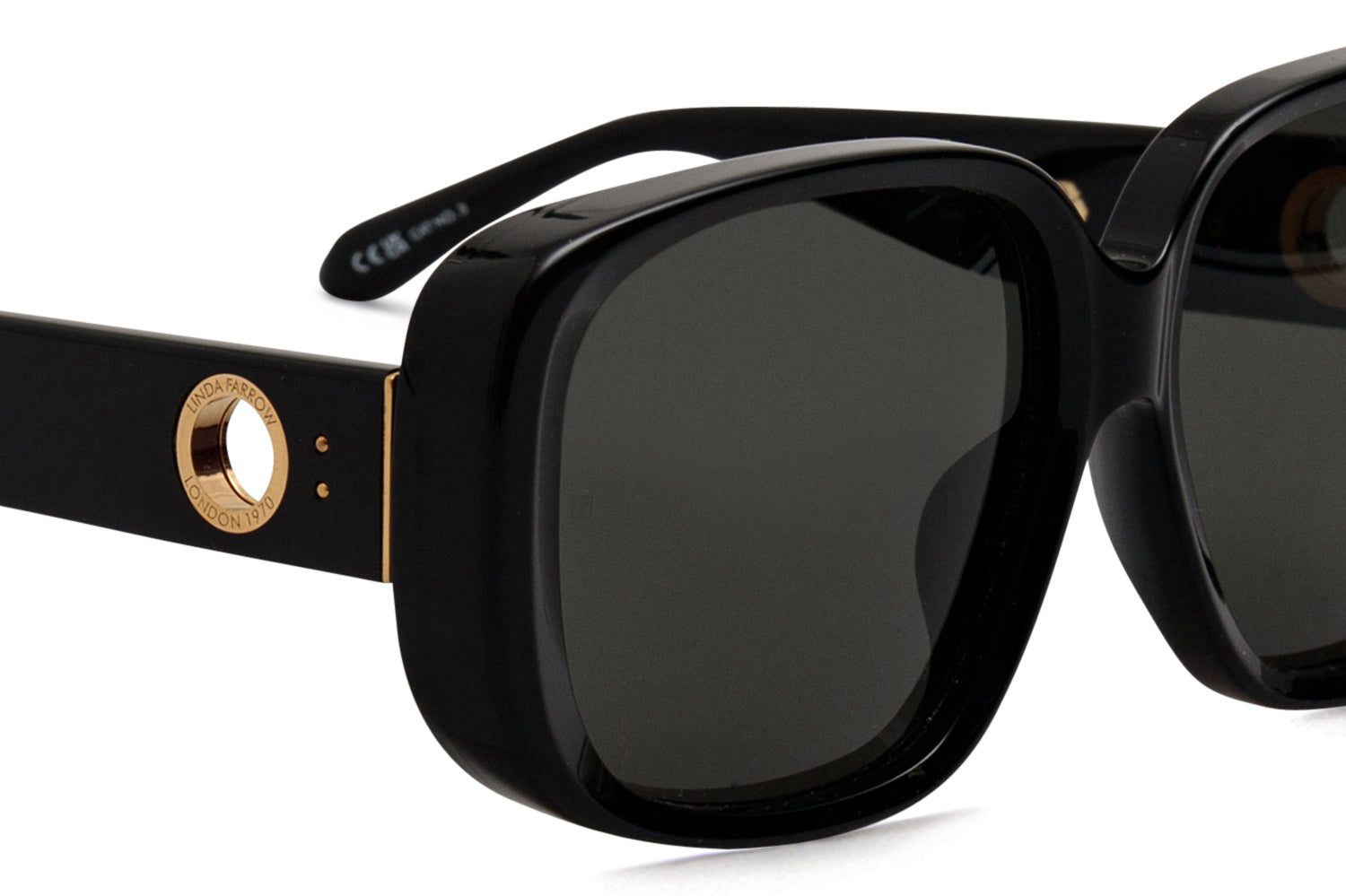 Linda Farrow Loews Mega Oversized Sunglasses Black Gold LFL596 NWT Full Set LINDA FARROW KINGS LFL747 C7 BLK YELLOW GOLD — Kims Optical main image 3