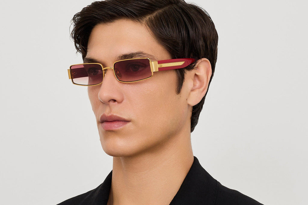 Linda Farrow - Kaia Sunglasses Yellow Gold/Red (C3)