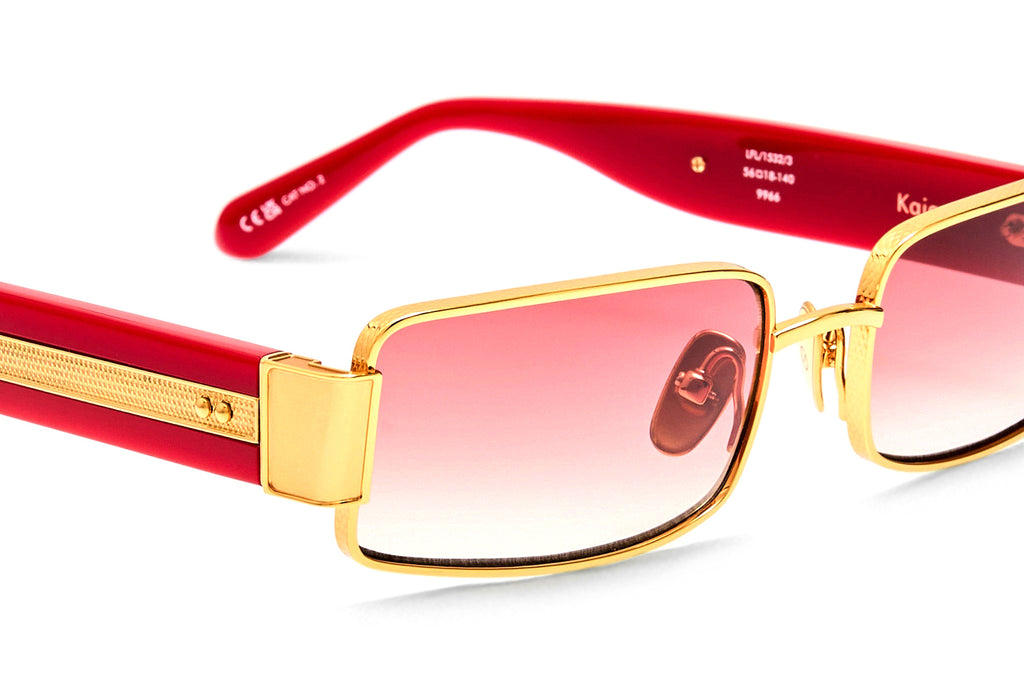 Linda Farrow - Kaia Sunglasses Yellow Gold/Red (C3)