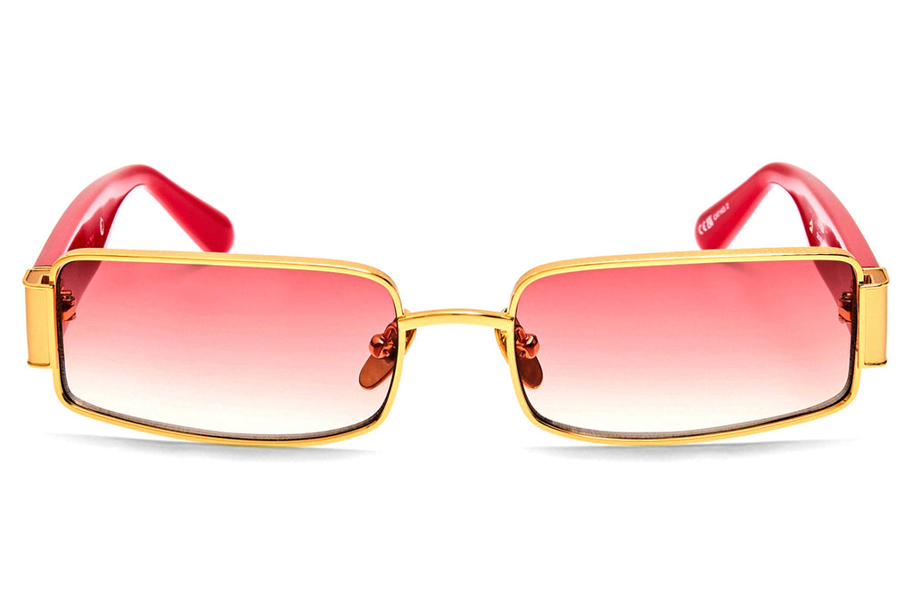Linda Farrow - Kaia Sunglasses Yellow Gold/Red (C3)