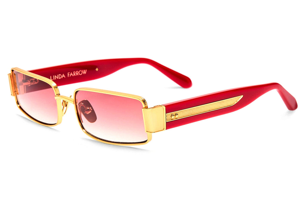 Linda Farrow - Kaia Sunglasses Yellow Gold/Red (C3)
