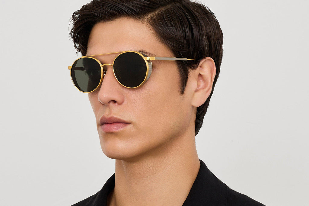 Linda Farrow - Conor Sunglasses Black/Yellow Gold (C1)