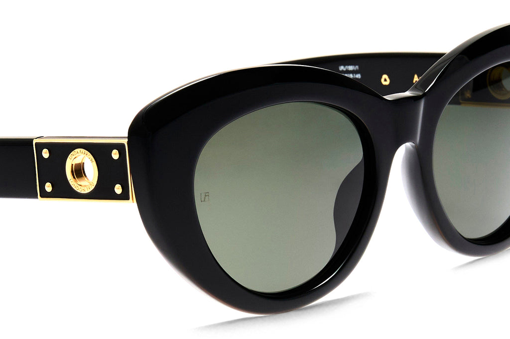 Linda Farrow - Anna Sunglasses Black/Yellow Gold (C1)